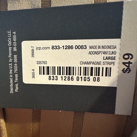 Worthington Blouse Large Champagne Tan Stripe - Picture 5 of 5